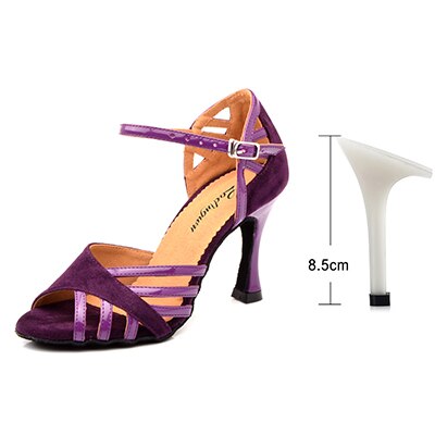 Women Suede And PU New Purple Salsa Party Ballroom Dance Shoes