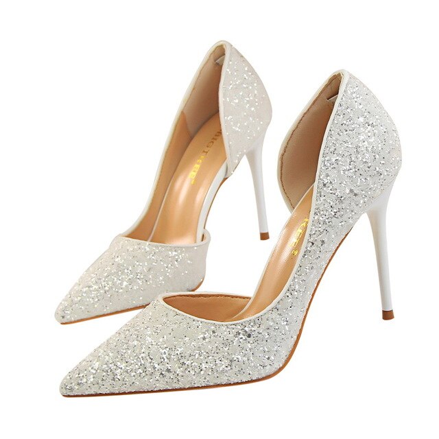 Sexy Wedding Shoes Gold Silver