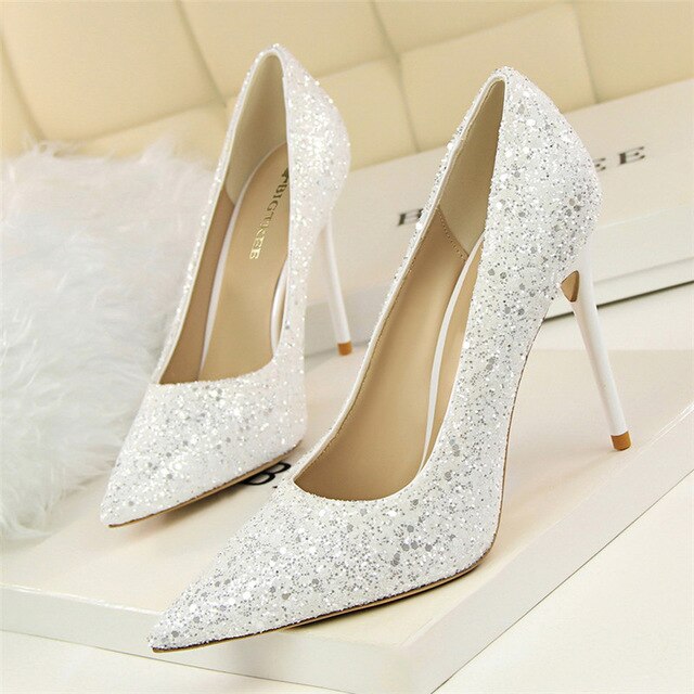 Sexy Wedding Shoes Gold Silver