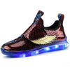 Sneakers Children's USB Charging Luminous Lighted Sneakers Boy/Girls Colorful LED lights Children Shoes size 25-37