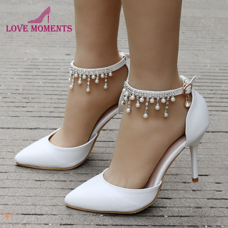 Women White High  Wedding Shoes