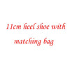 New Green crystal women wedding shoes with matching bags High shoes Fashion real leather shoes woman p