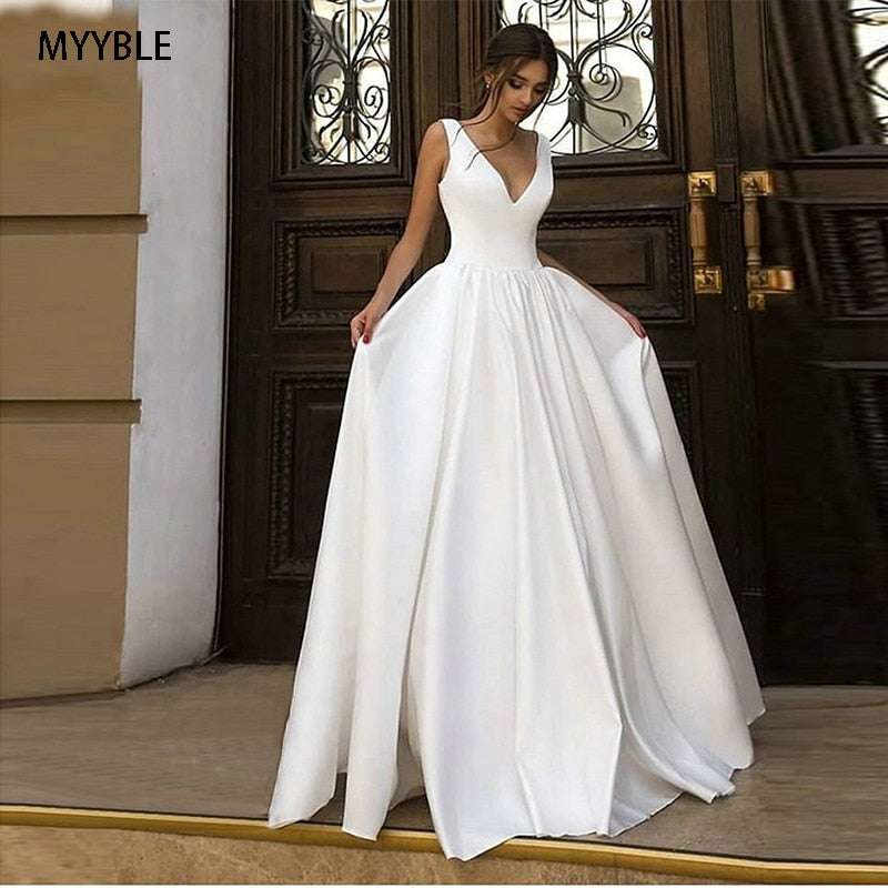 Elegant Wedding Dress V-Neck Sexy Bridal Dresses