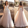 Graceful V Neck Beach Wedding Dresses