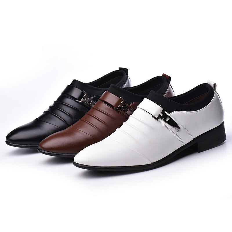 Man Flat Classic Men Shoes PU Leather Wingtip Carved Italian Formal Oxford