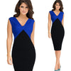 Women Elegant Sexy V-neck party Work Dress Suit