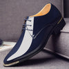 Mens patent leather shoes men dress shoes lace up Pointed toe wedding Business