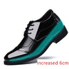 6CM Invisible Height Increase Patent Leather Shoes for Men Wedding Groomsman Elegant Dress