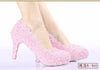 Pink Flower Lace Wedding shoes High shoes High heels