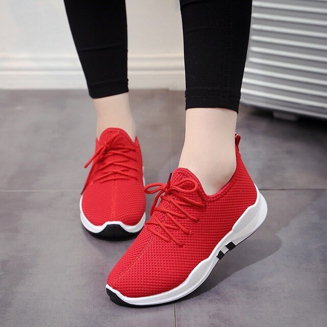 man Walking Shoes Lace Up Flat Breathable Air Mesh Shoes Jogging Sneakers Tenis Feminino