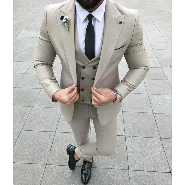 Fashion Lattice Men's Suit. Casual Men Blazer