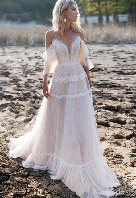 Bohemian Wedding Dresses Off Shoulder