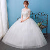 Embroidery Wedding Gown V Neck Elegant