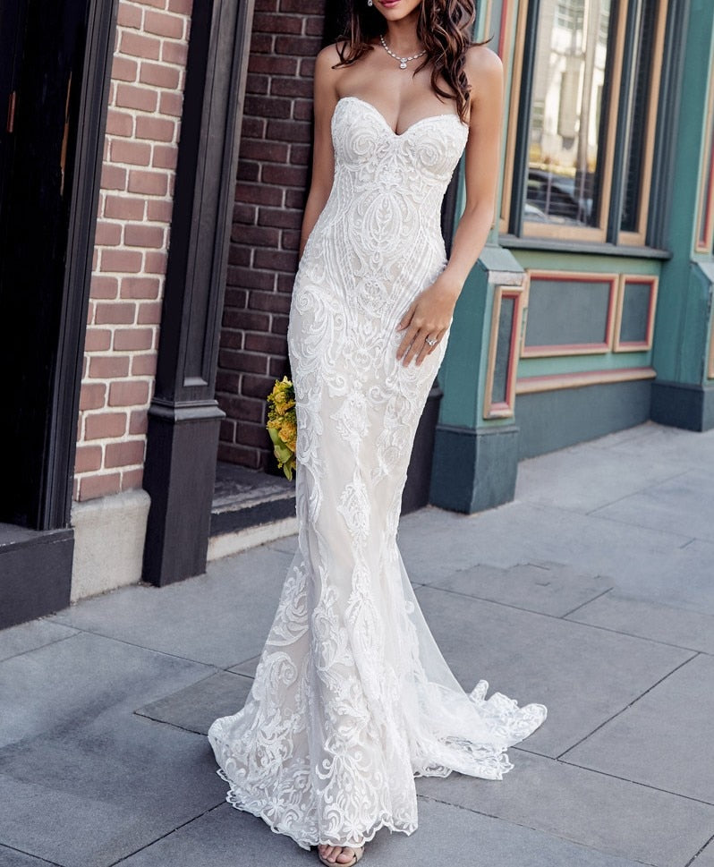 Wedding Sweetheart Vintage Mermaid Wedding Dress