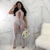 Sexy Mesh Cover Up Women One Piece Jumpsuit