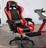 Gaming Chair High Back PU Leather/ Swivel casters/3.5" thick cushion/Headrest and Lumbar Support (Black and red)