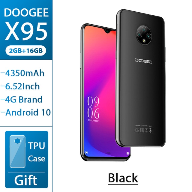 Mobile Phone DOOGEE X95 Android 10 Cellphones 4G-LTE 6.52" MTK6737 16GB ROM Dual SIM 1