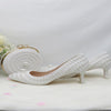 Fang White Beads Pearl women wedding shoes Bride High heels shoes