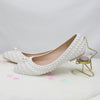 Fang White Beads Pearl women wedding shoes Bride High heels shoes