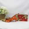 Newl Orange Crystal Women wedding shoes with matching bags