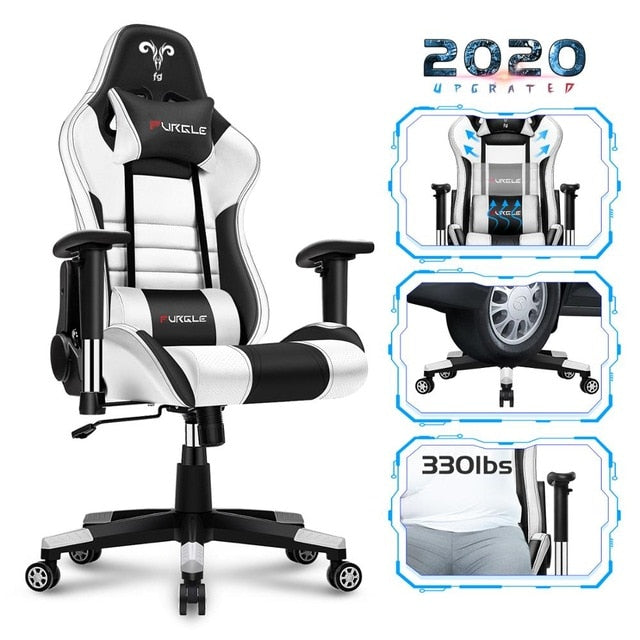 Furgle Office Chair Swivel Gaming Chair High Back Racing Ergonomic Computer Desk Recliner PU Leather Seat Fast Free Shipping