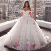 3D Wedding Gowns Off the Shoulder