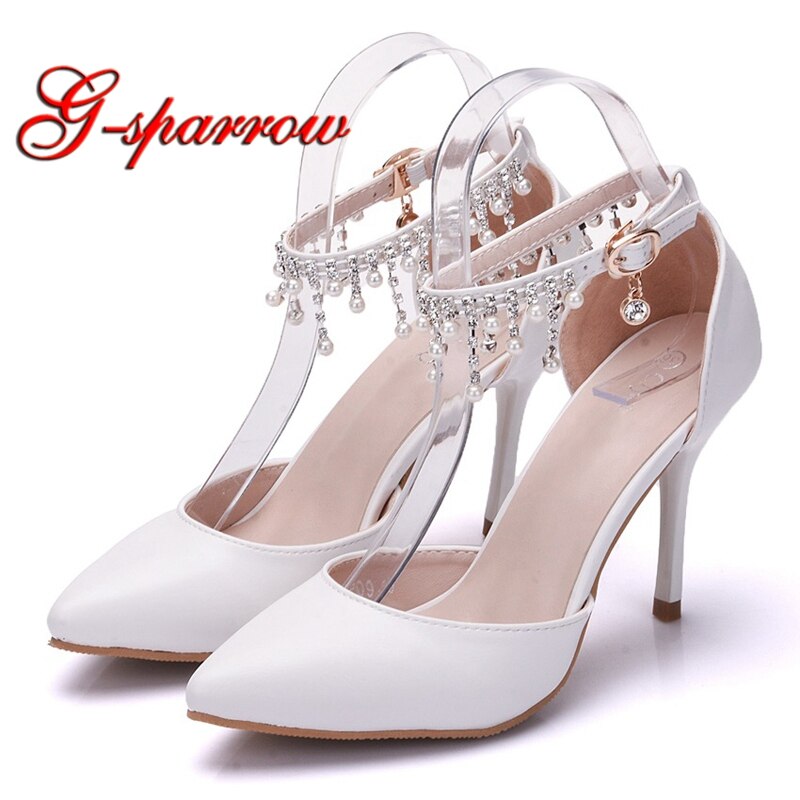 Women White High Heel Shoes Wedding