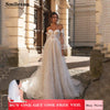 Smileven Boho Wedding Dress Puff Sleeve Sweetheart