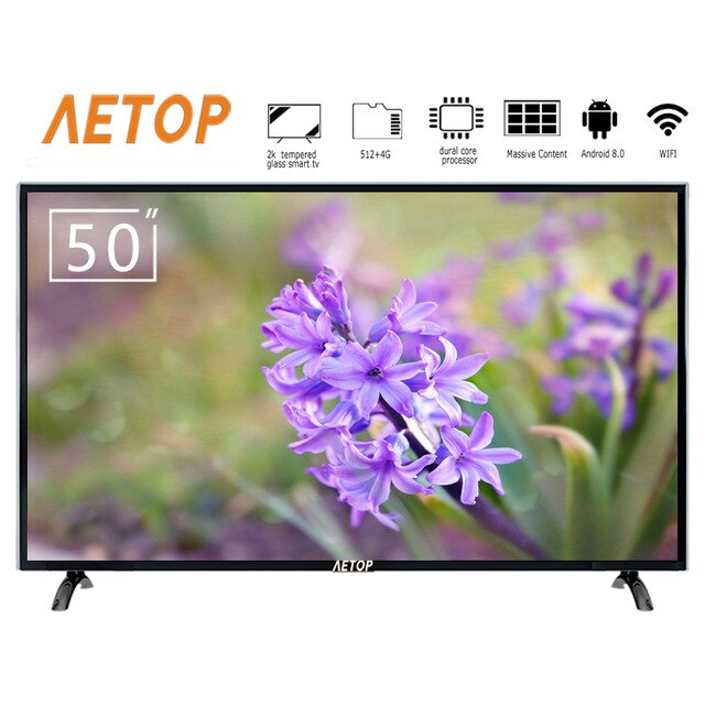 -Hot product 50 inch Tempered glass television flat screen 4k hd android smart tv led television with bluetooth