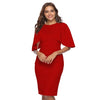 Women Elegant  Vestidos Party Wear To Work Fitted Stretch Slim