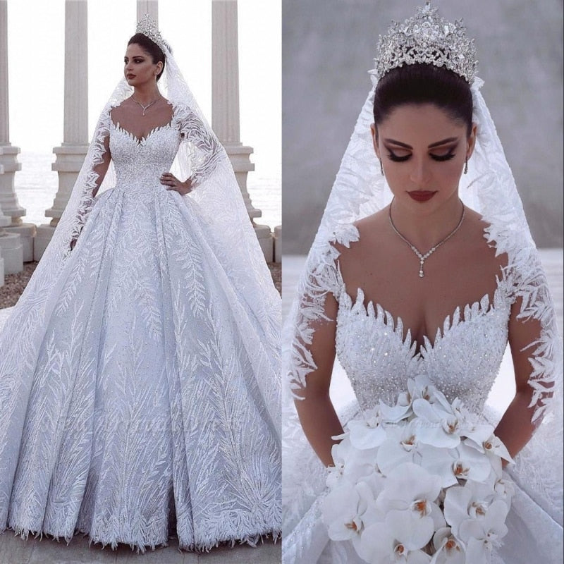 Luxury Wedding Dress Long Princess Dresses