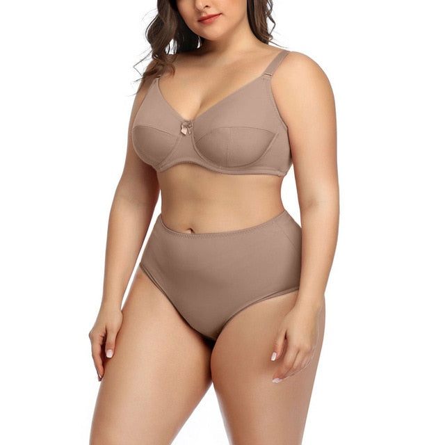 set Sexy gathering Fat MM plus size bra set Large Underwear w