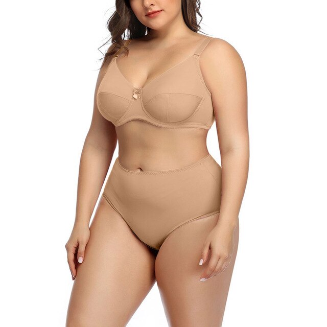 set Sexy gathering Fat MM plus size bra set Large Underwear w