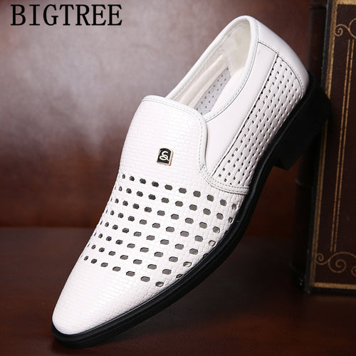 Men Dress Shoes Leather Fashion Coiffeur Designer Shoes Men White Wedding Shoes