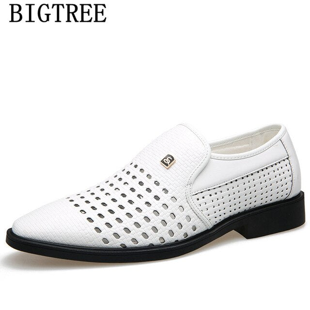 Men Dress Shoes Leather Fashion Coiffeur Designer Shoes Men White Wedding Shoes