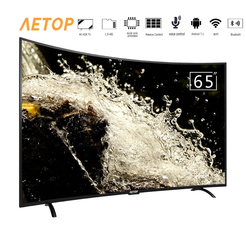 curved screen television 1.5G+8GB  65 inch 4k hd led tv smart with wifi