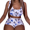 Fashion Printed Casual Two Piece Set Crop Top