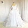 Neckline Lace Long Wedding Dresses