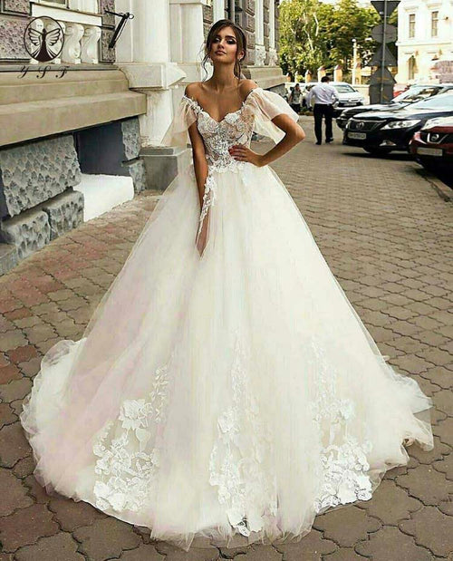 Off Shoulder Sweetheart Wedding Dresses