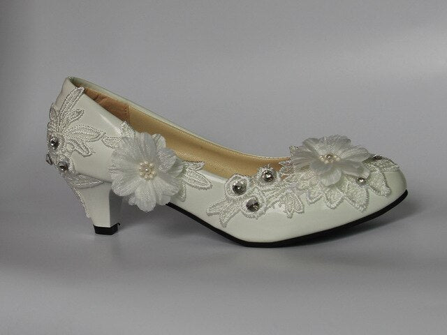 Wedding shoes high heel wedding lace pearl shoes