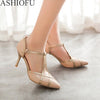 ASHIOFU T-strap  Wedding Evening Fashion Court Shoes