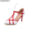 ASHIOFU T-strap  Wedding Evening Fashion Court Shoes