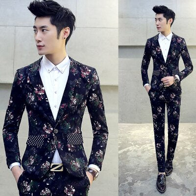 Latest Coat Pant Designs Men Fashion Night Club Singer Suits Tuxedo