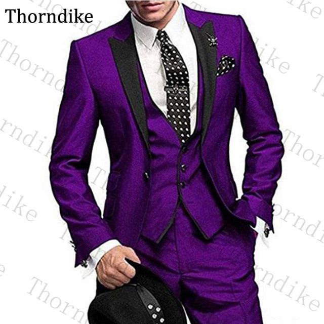 Thorndike Italian Colorful Classic Purple Dress Wedding Suit