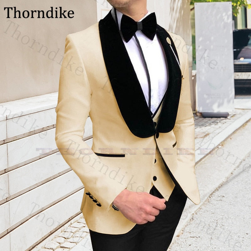 Three Pieces Wedding Suit For Men Elegant Party Suit