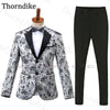 Wedding Suit Blazer Slim Fit Beach Black Party Suit