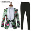 Tuxedos Men Wedding Floral Print Slim