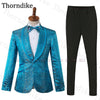 Tuxedos Men Wedding Floral Print Slim