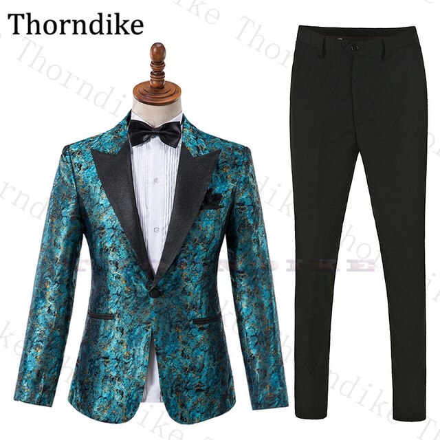 Tuxedos Men Wedding Floral Print Slim