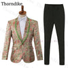 Tuxedos Men Wedding Floral Print Slim